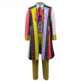 Doctor Who sixth 6th Doctor Colorful Lattice Jacket Coat Suit Cosplay Costume - ACcosplay